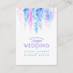Wedding blue flower cascade gift registry cards
