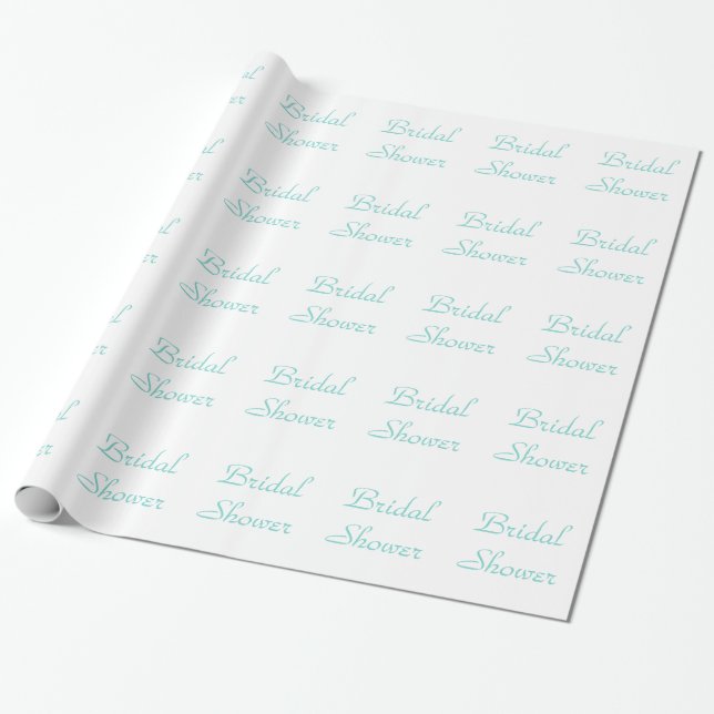 Wedding Blue wrapping paper - Bridal Shower (Unrolled)