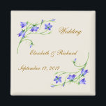 Wedding. Bluebell flowers Magnet<br><div class="desc">Stylised bluebell flowers in a soft light. Fully customisable. You can rearrange position and size of some images . Also you can change font,  colour,  size or put your own message.</div>
