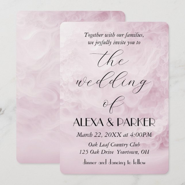 Wedding Blush Abstract Design  Invitation (Front/Back)