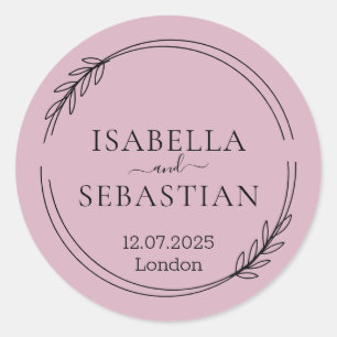 Wedding Blush Pink Colour Classic Round Sticker