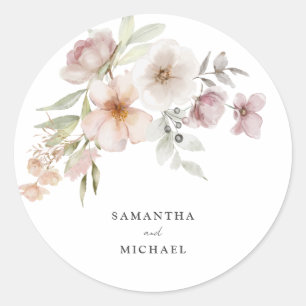 Wedding Blush Pink Floral Sticker
