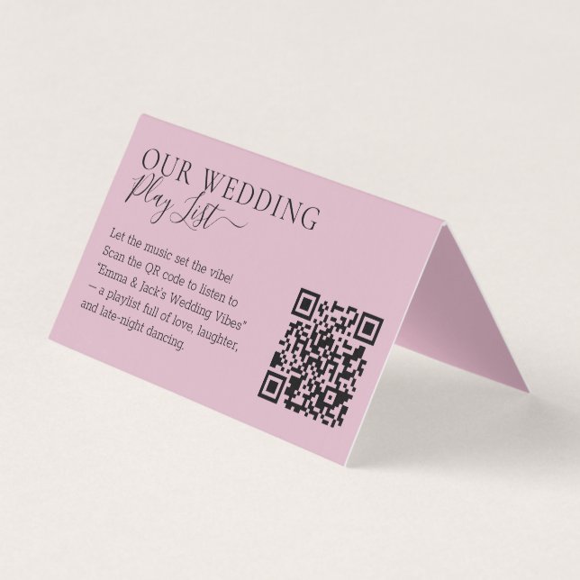 Wedding Blush Pink QR Code Playlist (Front)