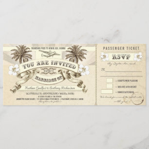 wedding boarding pass tickets invitations
