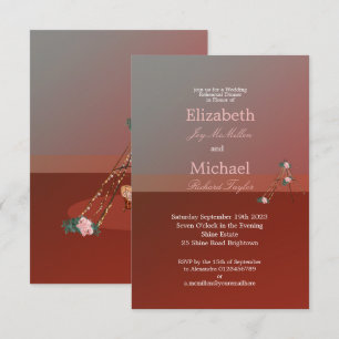 Wedding Boho Chic Teepee Tipi Rehearsal Dinner Invitation