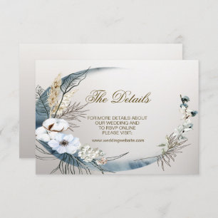 Wedding Boho White Orchid Flowers Blue Moon Party Enclosure Card