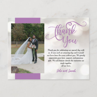 Wedding Bokeh Thank you note Postcard