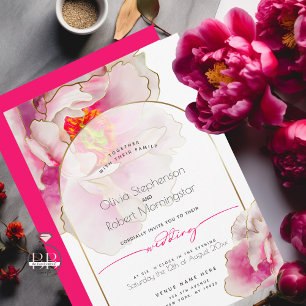 WEDDING    Bold Beautiful Scarlet Peony  Invitation