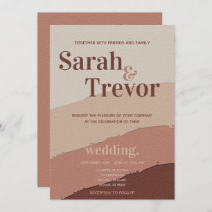 Wedding Bold Typography Dusty Rose  Invitation
