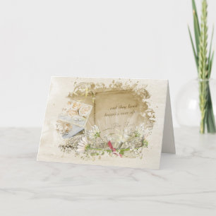 wedding book with daisies card