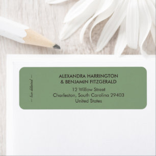 Wedding Botanical Vintage   Elegant Olive Accent Return Address Label