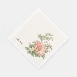 Wedding Botanical Vintage Floral Table Statement Napkin