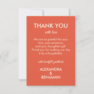 Wedding Botanical Vintage Warm Grateful Accent Thank You Card