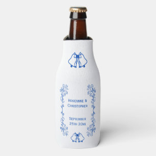 Wedding Bottle Cooler Blue Sapphire Bells