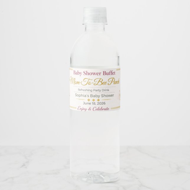 Wedding Bottle Labels | Custom Mineral Water Bottl (Front)