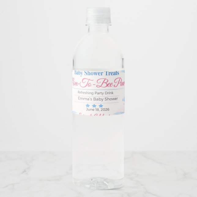 Wedding Bottle Labels | Custom Mineral Water Bottl (Front)