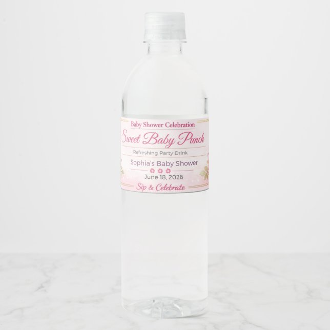 Wedding Bottle Labels | Custom Water Bottles (Front)