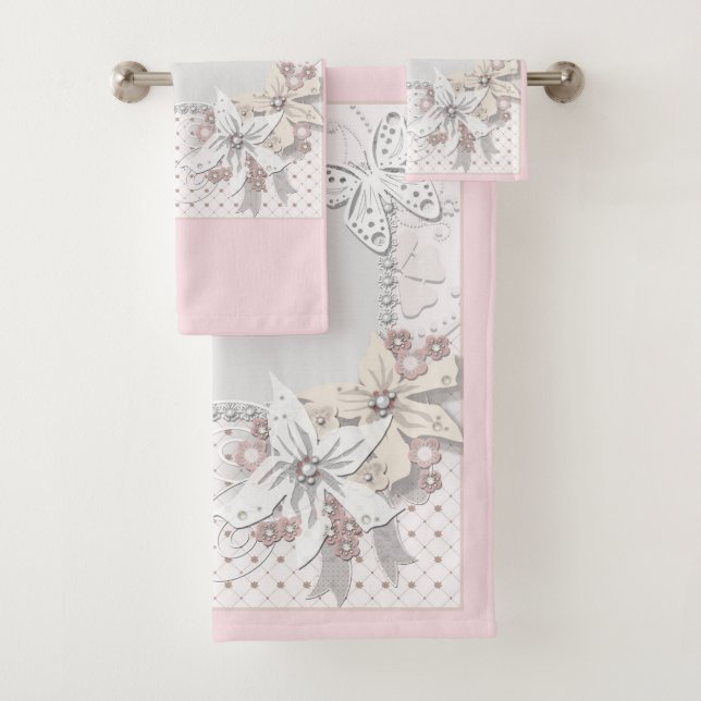 Wedding bouquet bath towel set (Insitu)