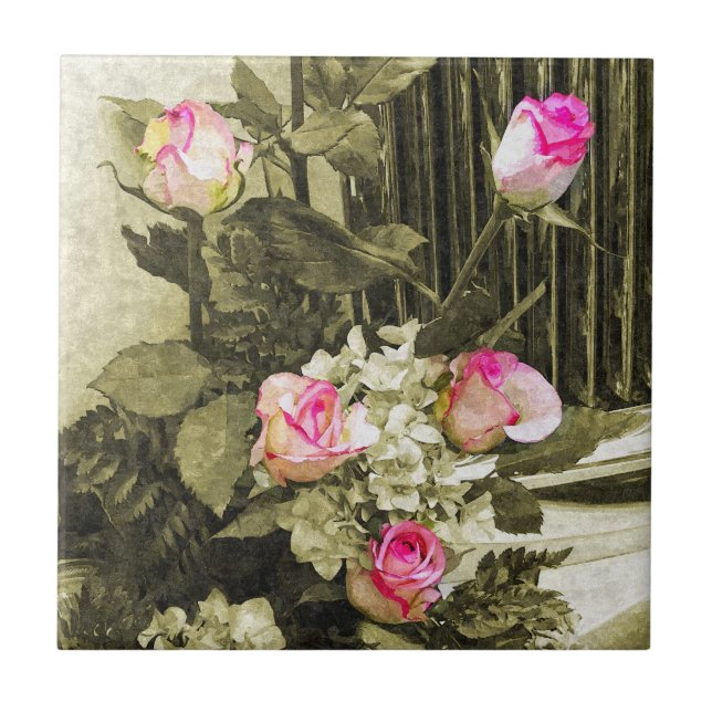 Wedding Bouquet Ceramic Tile (Front)