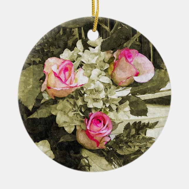 Wedding Bouquet Ceramic Tree Decoration (Front)