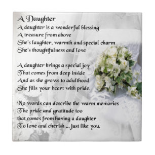 wedding bouquet   Daughter Poem Ceramic Tile