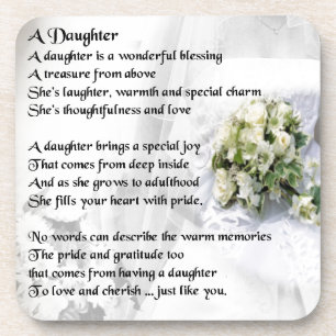 wedding bouquet   Daughter Poem Coaster