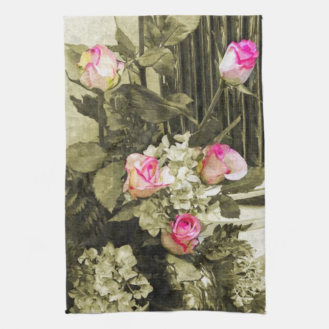 Wedding Bouquet Tea Towel (Vertical)