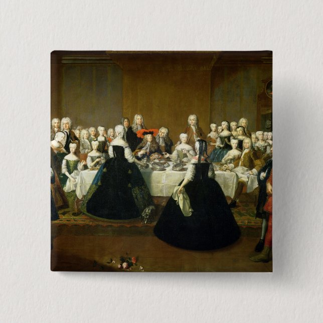 Wedding Breakfast 15 Cm Square Badge (Front)