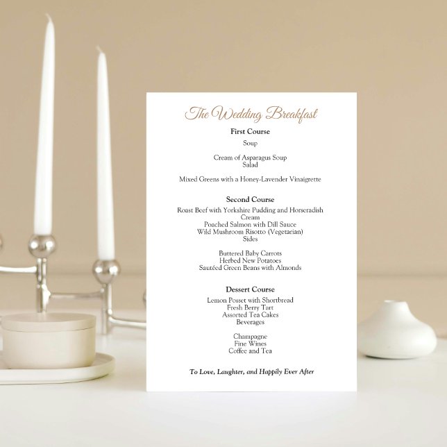 Wedding breakfast menu English Regency style (Creator Uploaded)