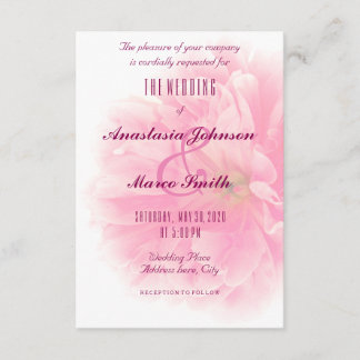 Wedding Bridal Floral Peony Flower Chic Card