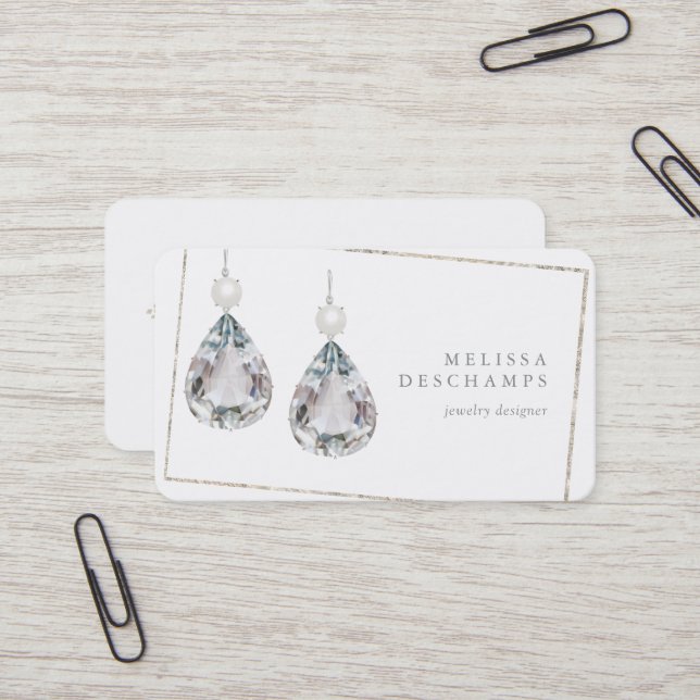 Wedding Bridal Jewellery Accessories Diamond Business Card (Front/Back In Situ)