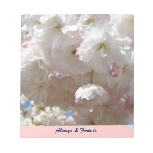 Wedding Bridal notepads Blossoms Always & Forever (Front)