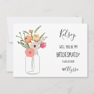 Wedding Bridal Party Bridesmaid Proposal Card