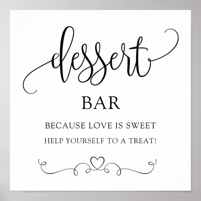 Wedding/Bridal Party Dessert Sign  (Front)