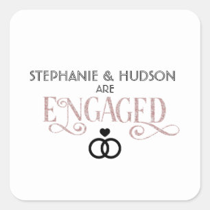 wedding, bridal shower, Engaged, Engagement party Square Sticker