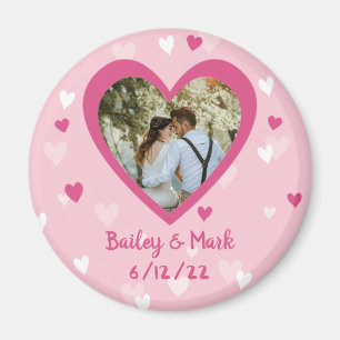 Wedding Bridal Shower Favour Custom Photo Hearts Magnet
