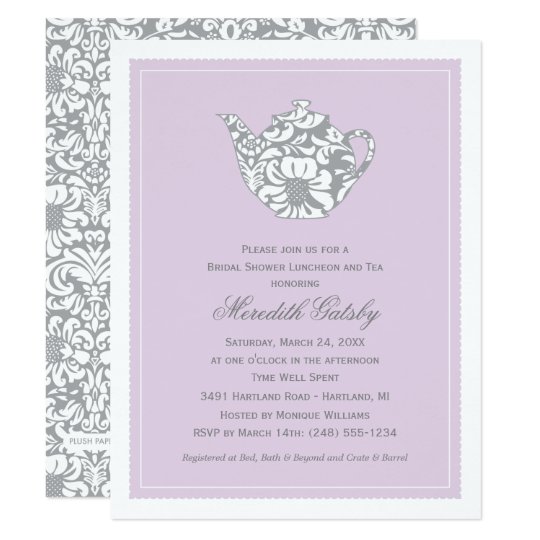 Wedding Bridal Shower Invitation | High Tea Theme