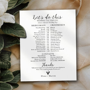 Wedding Bridal Timeline Order of Events