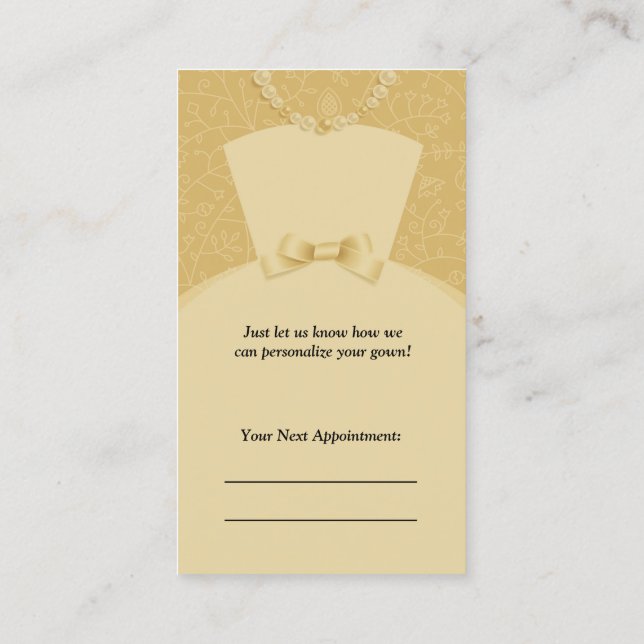 Wedding Bridal White Dress Business Card (Back)