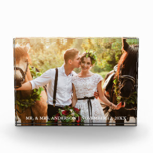 Wedding Bride and Groom Mr. and Mrs. Photo Block