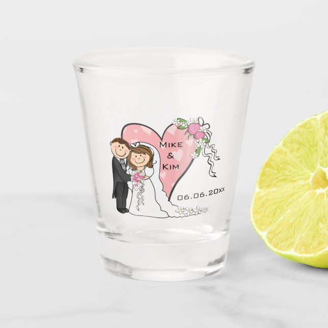 Wedding Bride and Groom Shot Glass (Front)