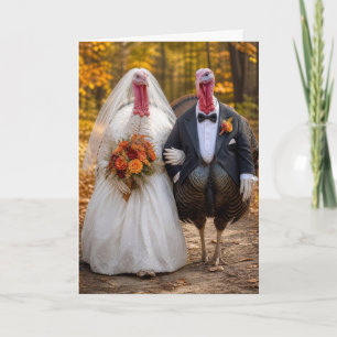 Wedding Bride and Groom Turkeys Card