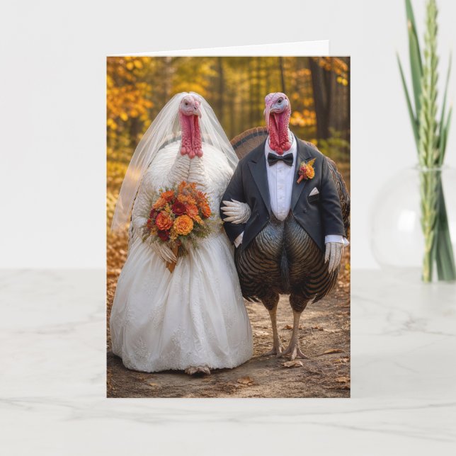 Wedding Bride and Groom Turkeys  Card (Front)