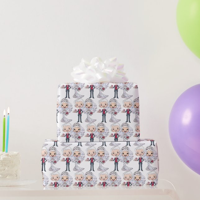 Wedding Bride And Groom Wrapping Paper (Party Gifts)