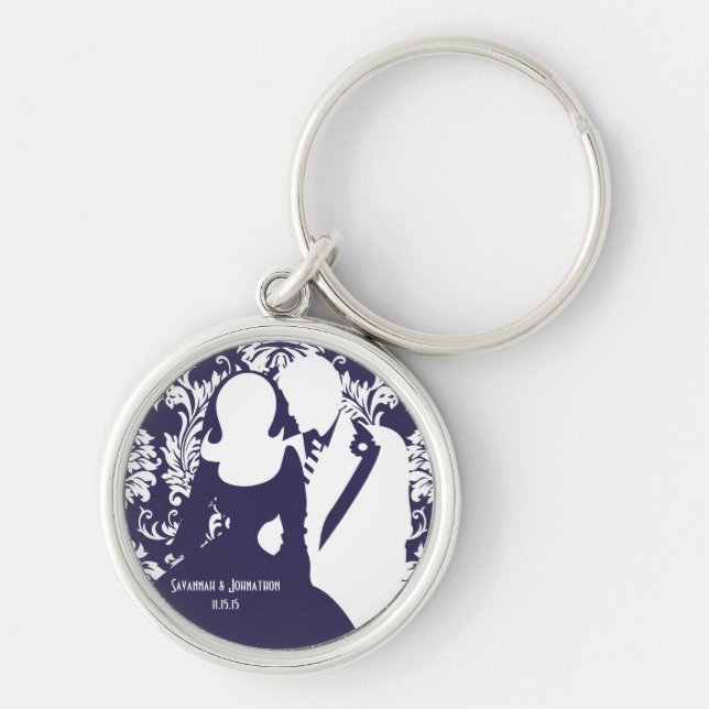 Wedding Bride and Groom you choose Colour Key Chai Key Ring (Front)