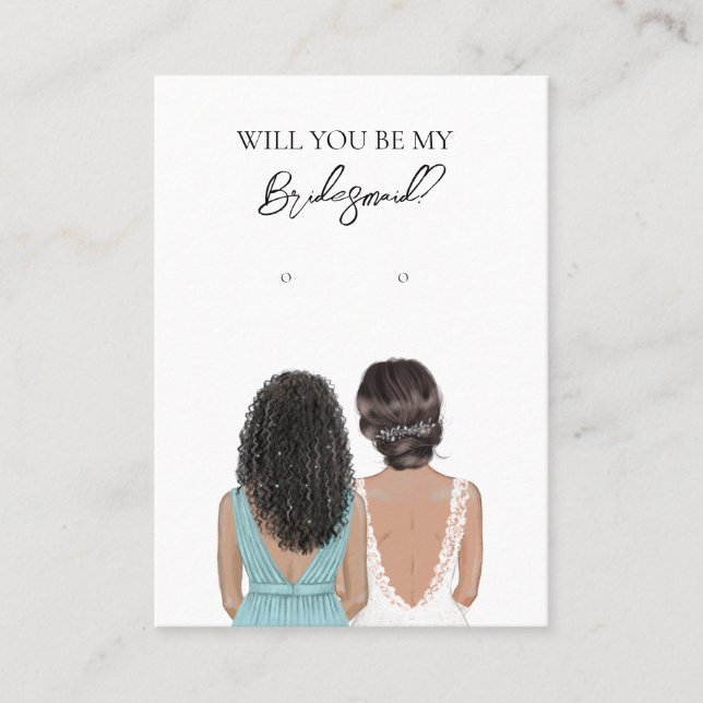 Wedding Bride Bridesmaid Earring Display Card (Front)