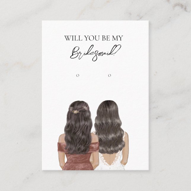 Wedding Bride Bridesmaid Earring Display Card (Front)