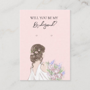 Wedding Bride Bridesmaid Earring Display Card