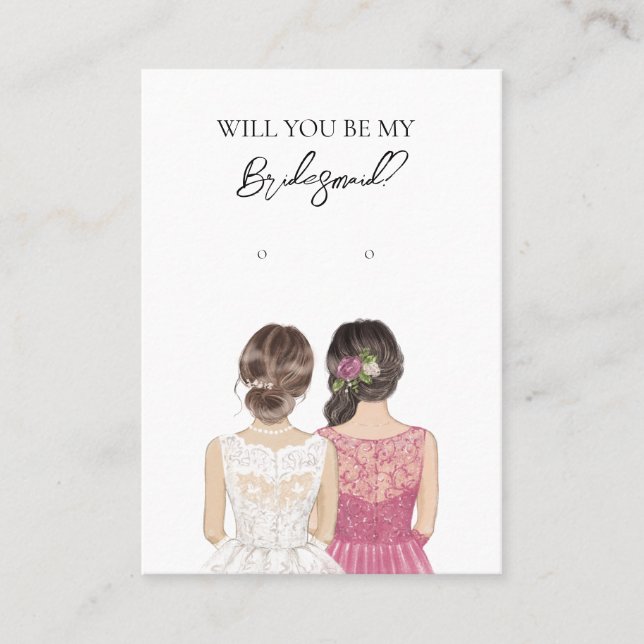 Wedding Bride Bridesmaid Earring Display Card (Front)