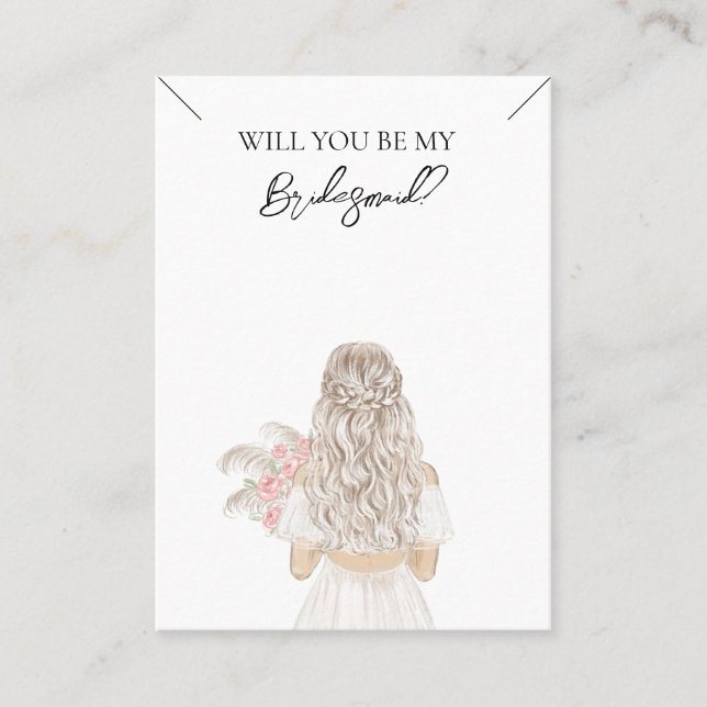 Wedding Bride Bridesmaid Necklace Display Card (Front)